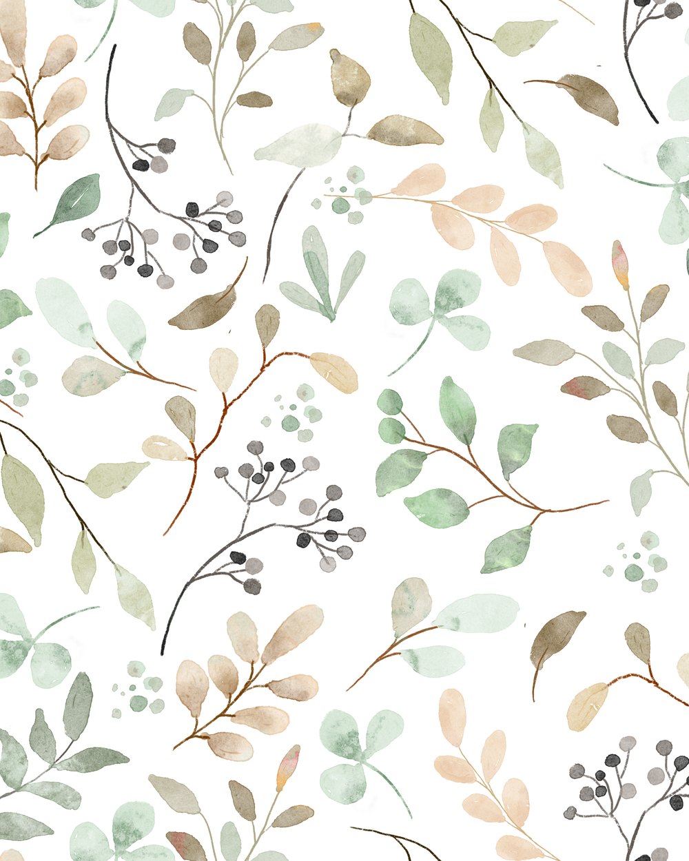 Feuillages aquarelle — collection Flower